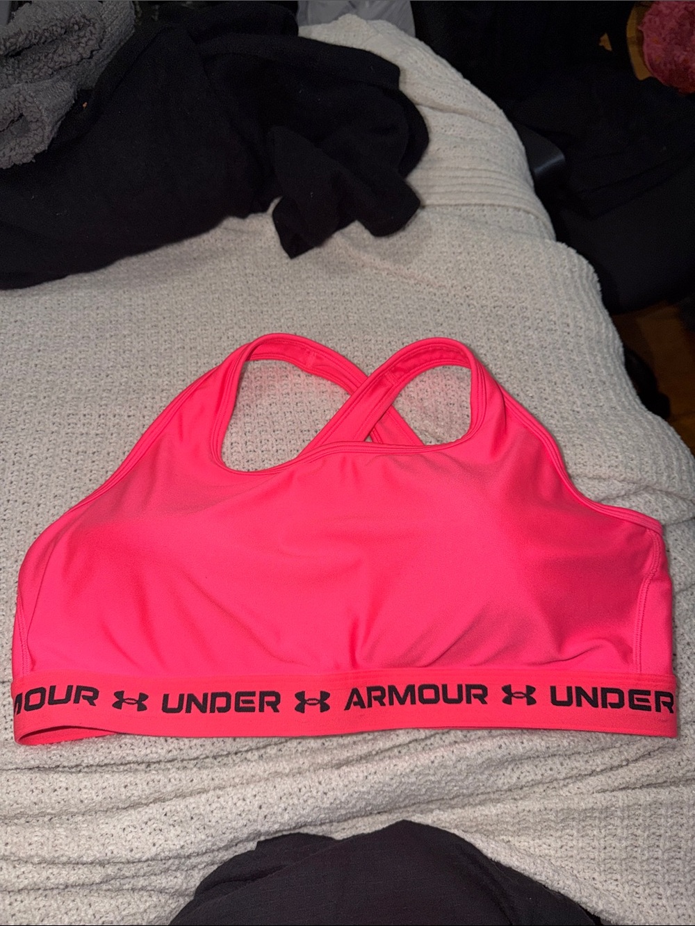 Under Armour Bright Pink Crossback Sports Bra